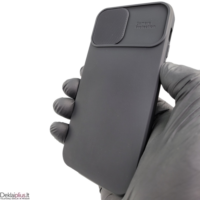 Švelnus guminis dėklas su kameros apsauga - juodas (telefonui Apple Iphone 12) Švelnus guminis dėklas su kameros apsauga - juodas (telefonui Apple Iphone 12)